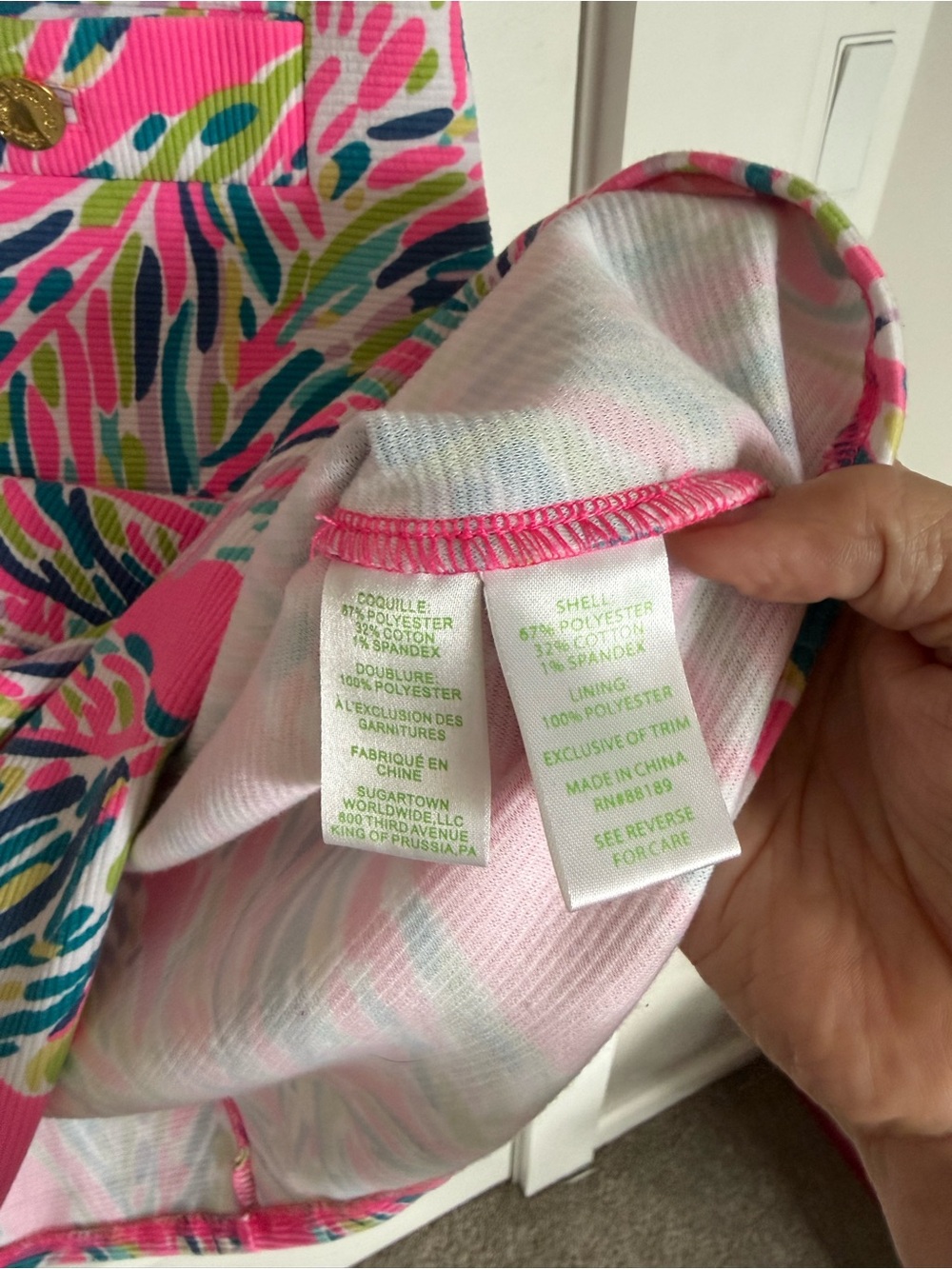 Lily Pulitzer Layton Multi Palm Reader Ottoman Stretch shift dress XL - Picture 9 of 9